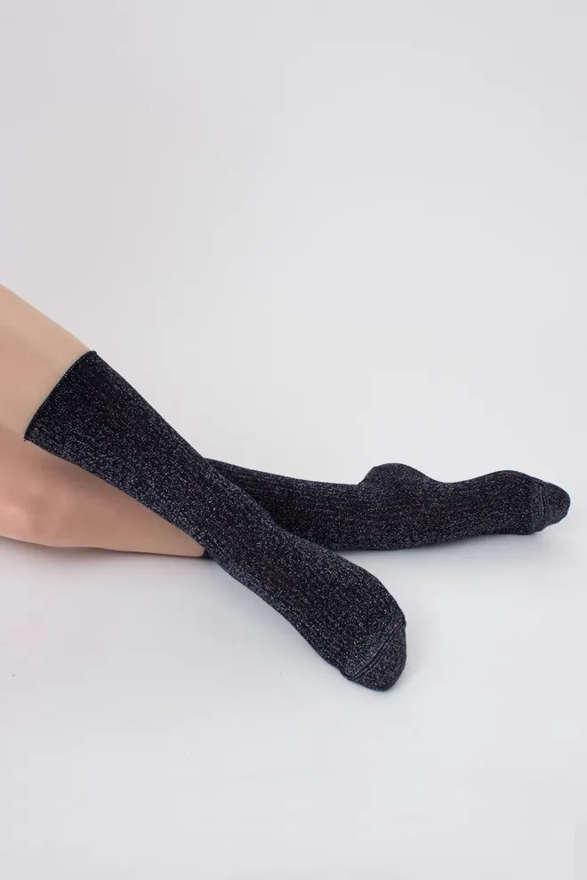 Носки женские с люрексом Ws4 lurex rib 001 Giulia (navy)