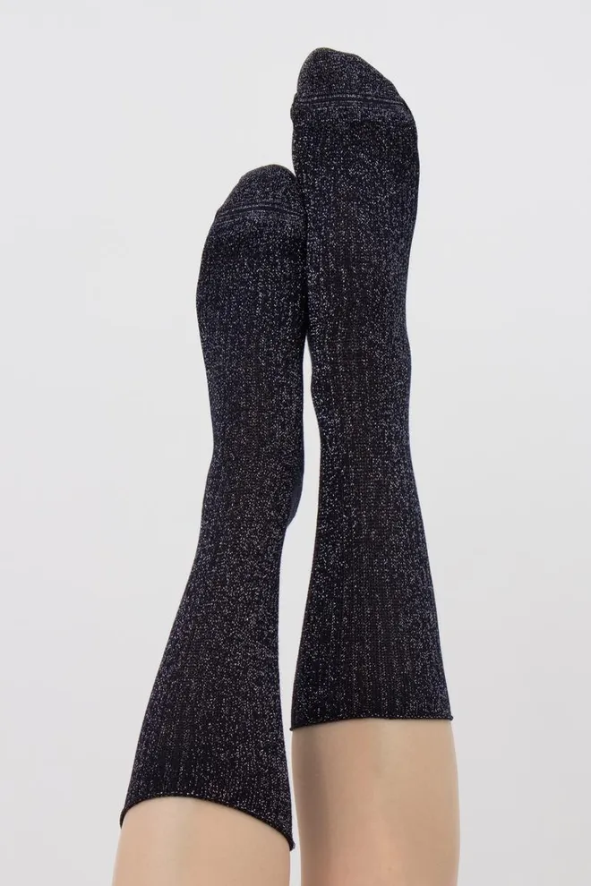 Носки женские с люрексом Ws4 lurex rib 001 Giulia (navy)