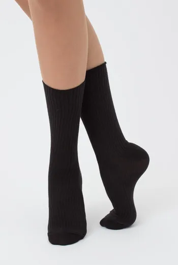 Носки женские высокие в рубчик WS4 rib Giulia (pirate black), черный Носки женские высокие в рубчик WS4 rib Giulia (pirate black), черный