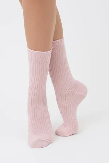 Носки женские высокие в рубчик WS4 rib Giulia (blushing bride), розовый Носки женские высокие в рубчик WS4 rib Giulia (blushing bride), розовый