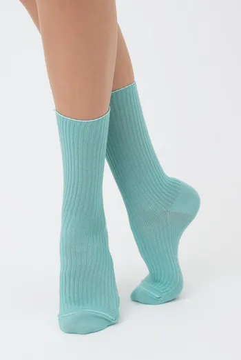 Носки женские высокие в рубчик WS4 rib Giulia (pastel turquoise) Носки женские высокие в рубчик WS4 rib Giulia (pastel turquoise)