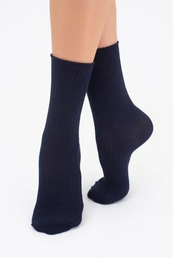 Носки женские высокие в рубчик WS4 rib Giulia (navy) Носки женские высокие в рубчик WS4 rib Giulia (navy)
