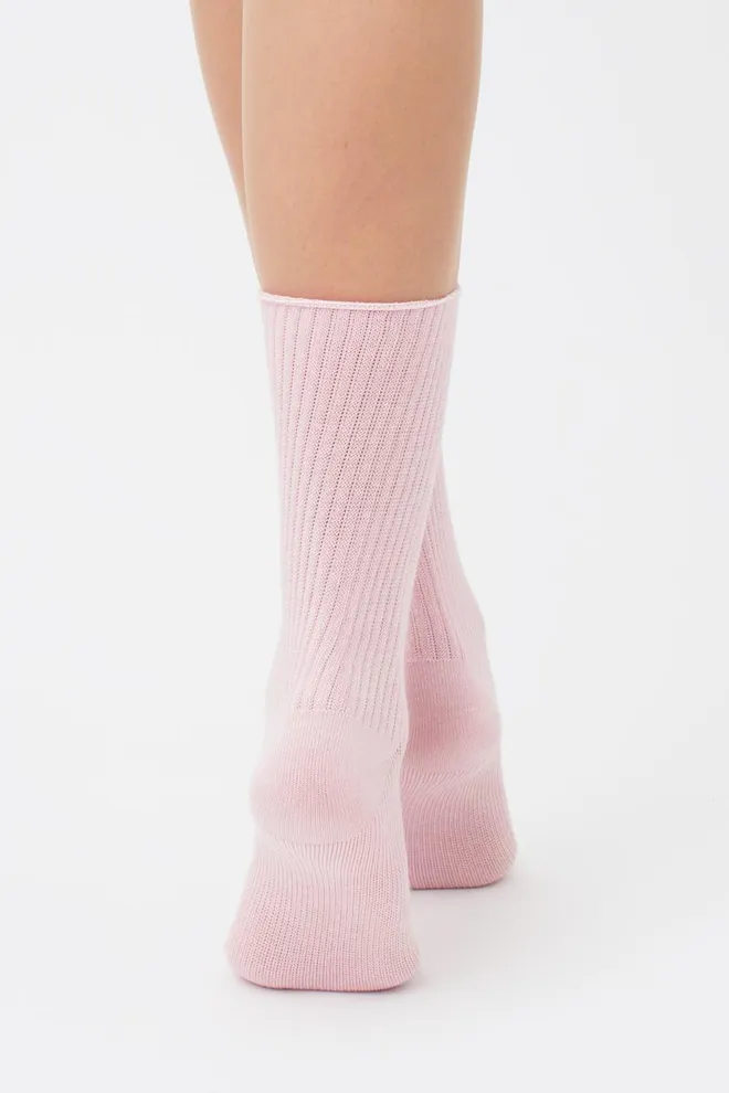 Носки женские высокие в рубчик WS4 rib Giulia (blushing bride), розовый