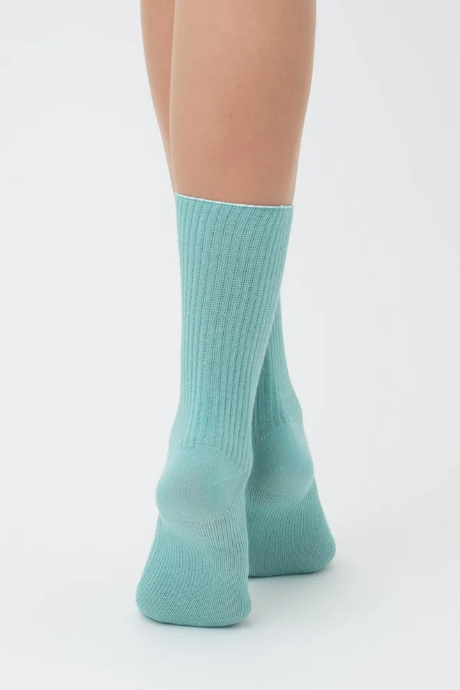 Носки женские высокие в рубчик WS4 rib Giulia (pastel turquoise)
