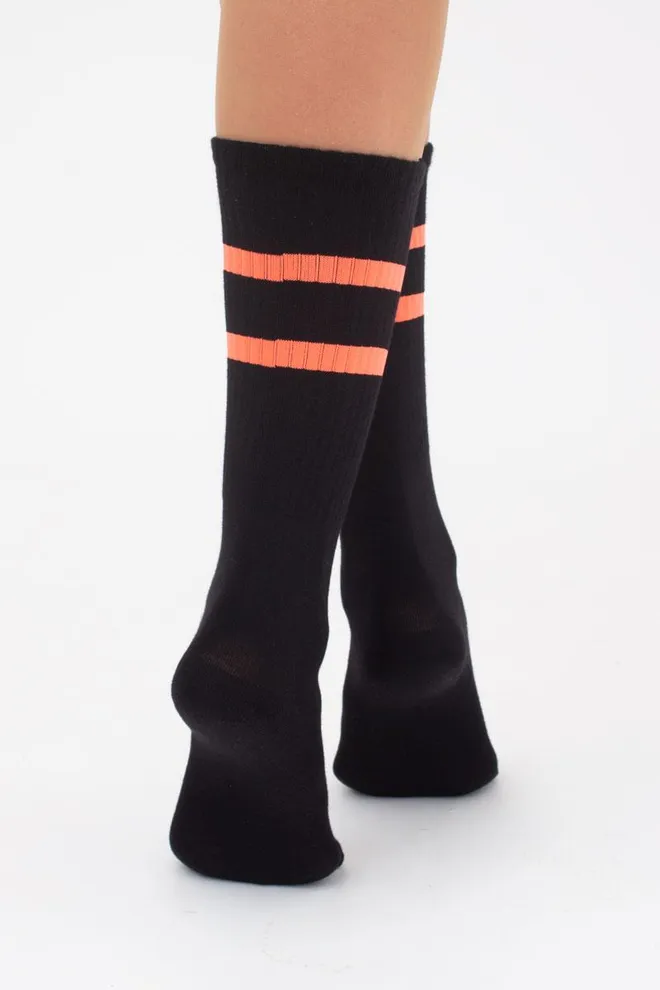 Носки женские высокие Ws4 soft neon 002 Giulia (black/orange)