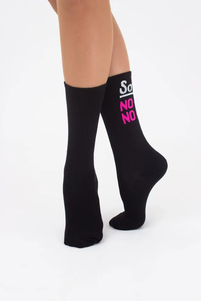 Шкарпетки жіночі високі з принтом Ws4 soft neon 003 Giulia (black/rose)