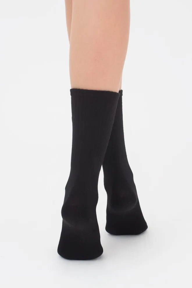 Шкарпетки жіночі високі з принтом WS4 text strong 013 Giulia (black)