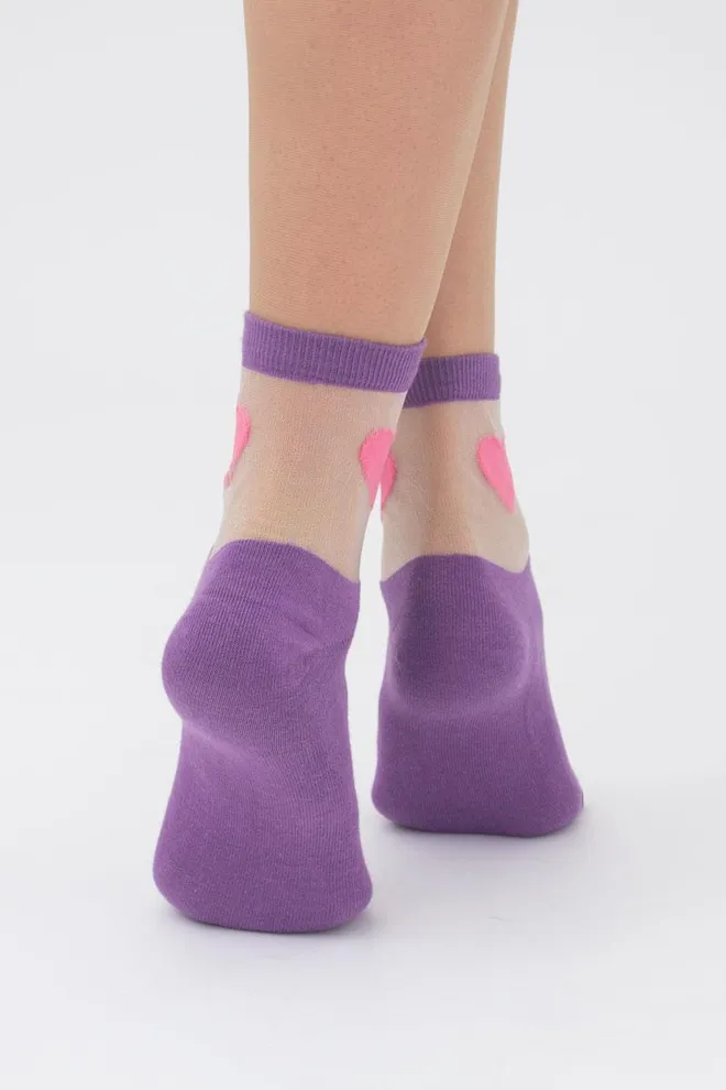 Носки женские классические с сердцами WSM-013 Giulia (lavander)