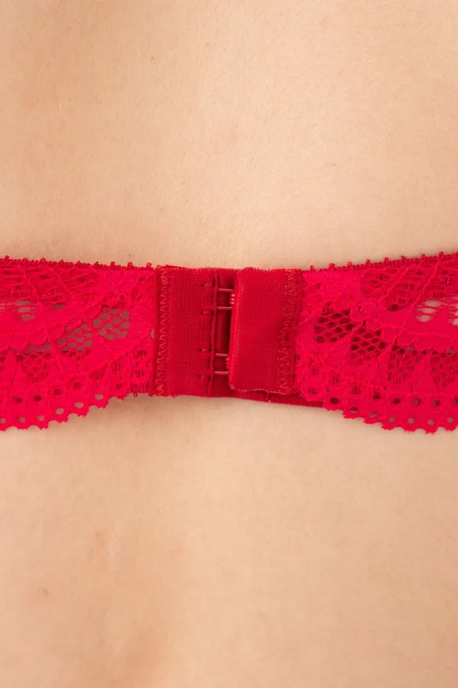 Кружевной бюстгальтер с формованными чашками Xmas lace 1712/32 Giulia (red)