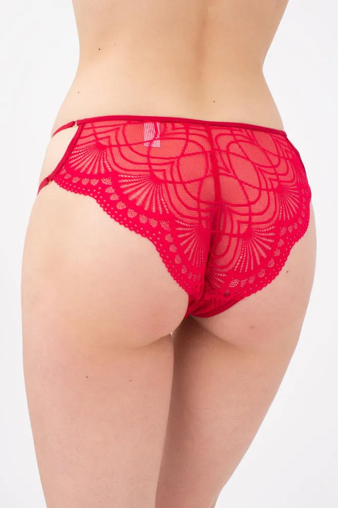 Кружевные трусы бразилиана Xmas lace 2215/31 Giulia (red)