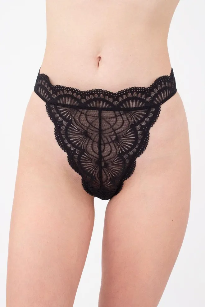 Кружевные трусы бразилиана Xmas lace 2217/31 Giulia (black)