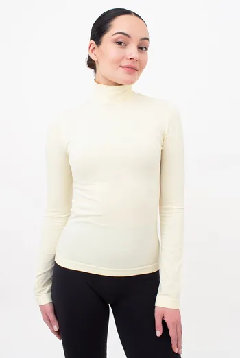 Бесшовный лонгслив с короткой горловиной LONG SLEEVE NECK Giulia (vanilla), желтый