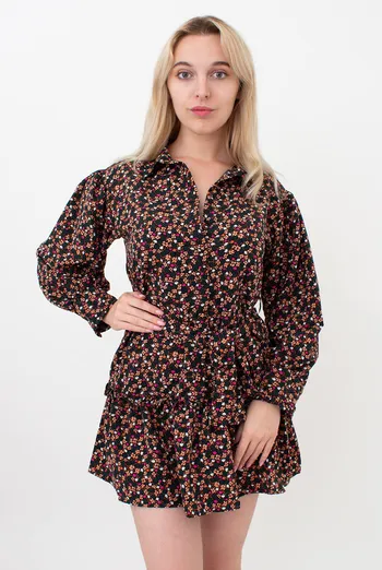 Платье женское с цветочным принтом 6182 (цветной)