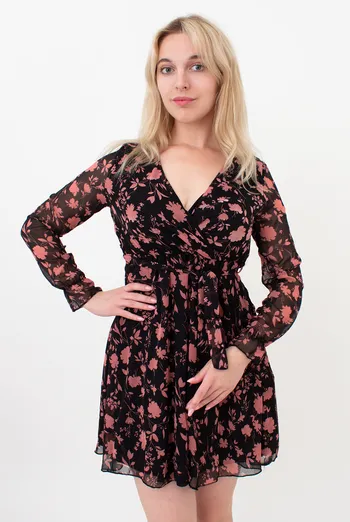 Платье женское из шифона 1467 (цветной/розовый)