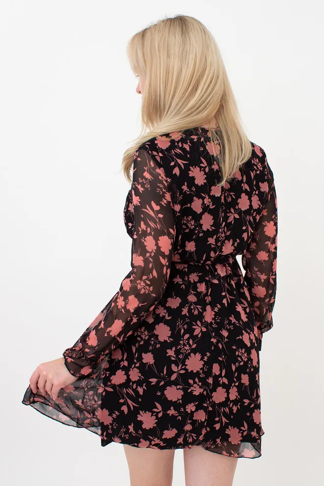 Платье женское из шифона 1467 (цветной/розовый)