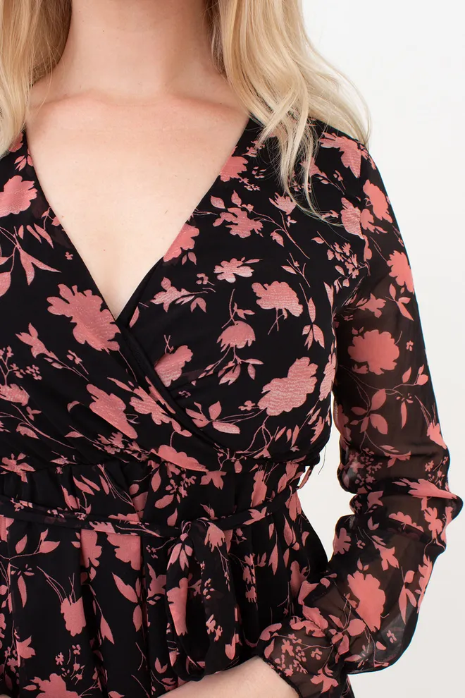 Платье женское из шифона 1467 (цветной/розовый)