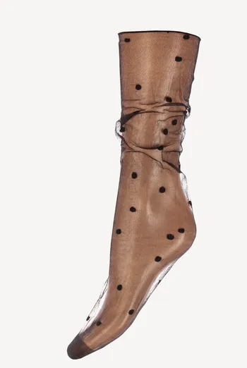 GM-002 Гольфы прозрачные в мелкий горох TM GIULIA  (nero)