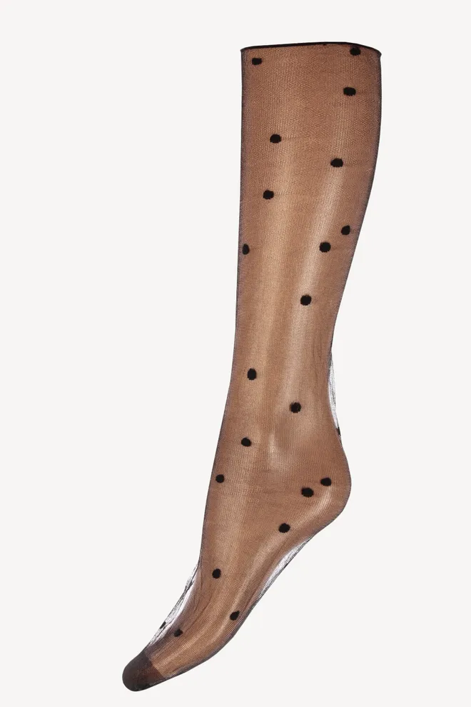 GM-002 Гольфы прозрачные в мелкий горох TM GIULIA  (nero)