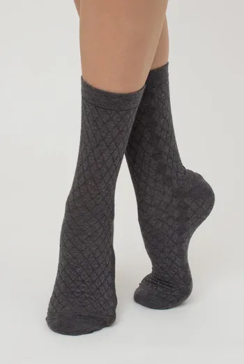 Носки женские классические с узором Ws3 Background 009 Giulia (dark grey melange), серый
