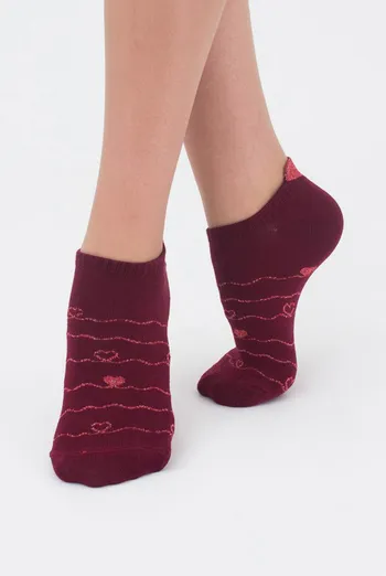 Носки женские короткие Ws1 lurex 003 Giulia (marsala) Носки женские короткие Ws1 lurex 003 Giulia (marsala)