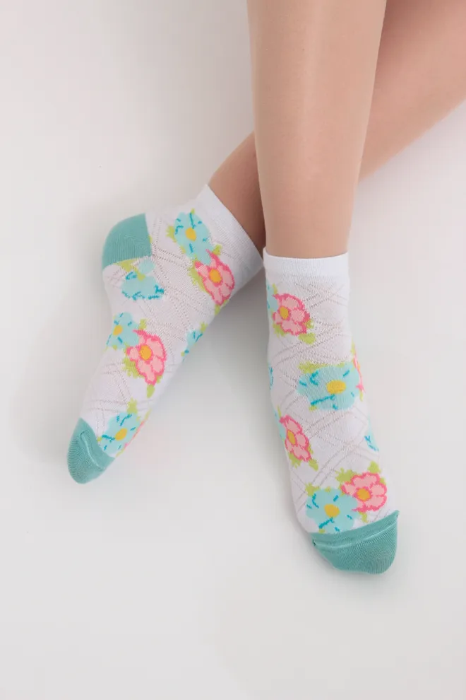 Набір кольорових жіночих шкарпеток WS2 SET 7 Giulia (white/pastel/turquoise) білий/рожевий/зелений