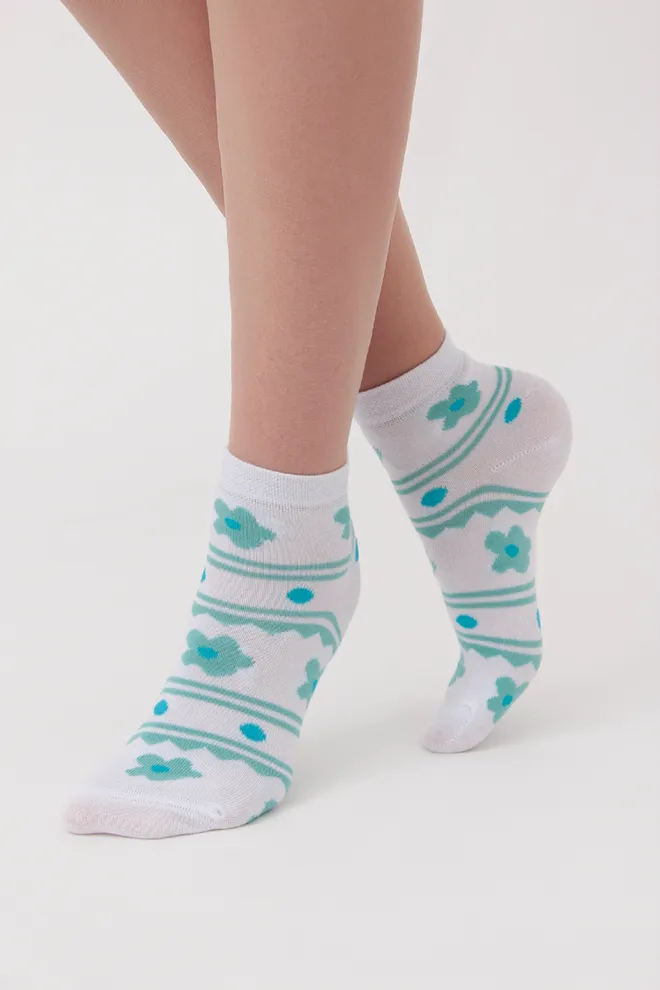 Набір кольорових жіночих шкарпеток WS2 SET 7 Giulia (white/pastel/turquoise) білий/рожевий/зелений