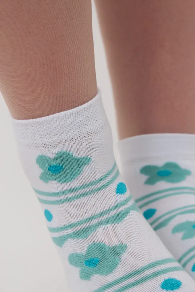 Набір кольорових жіночих шкарпеток WS2 SET 7 Giulia (white/pastel/turquoise) білий/рожевий/зелений