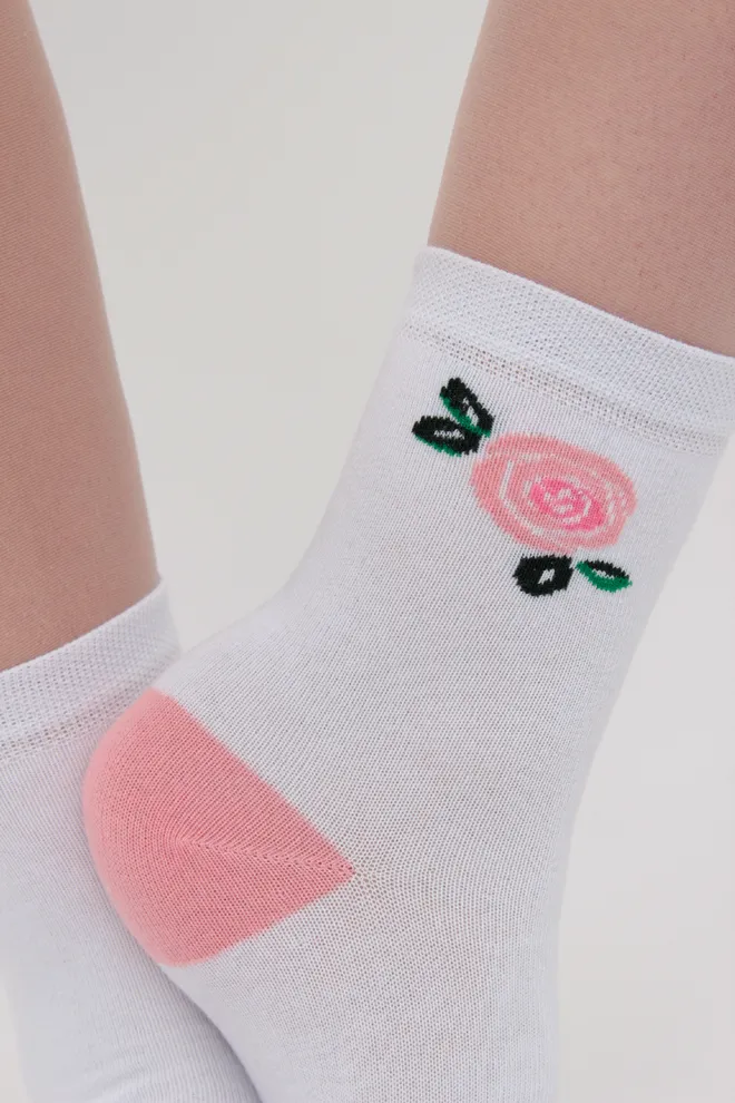 Набор цветных женских носков WS3 SET 8 Giulia  (black/white/geranium) черный/белый/розовый