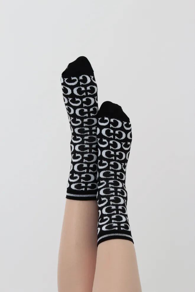 Набор цветных женских носков WS3 SET 8 Giulia  (black/white/geranium) черный/белый/розовый