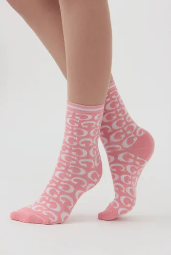 Набор цветных женских носков WS3 SET 8 Giulia  (black/white/geranium) черный/белый/розовый