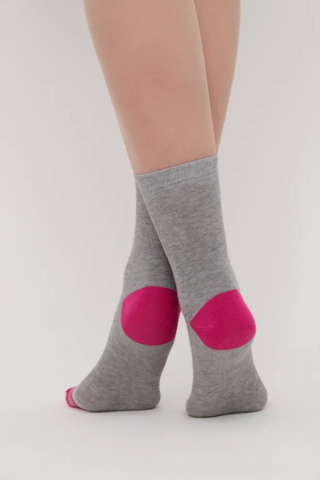 Набор цветных женских носков WS3 SET 9 Giulia (white/silver/iron/silver melange)  белый/серый