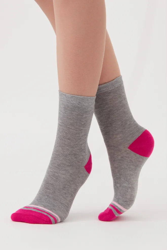 Набор цветных женских носков WS3 SET 9 Giulia (white/silver/iron/silver melange)  белый/серый