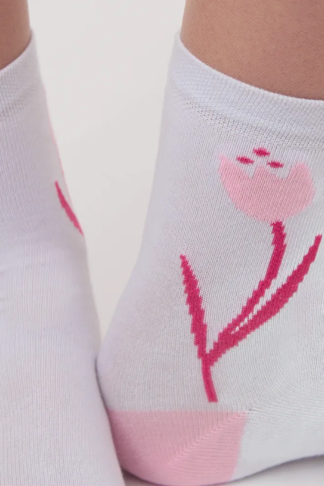 Набор цветных женских носков WS3 SET 9 Giulia (white/silver/iron/silver melange)  белый/серый