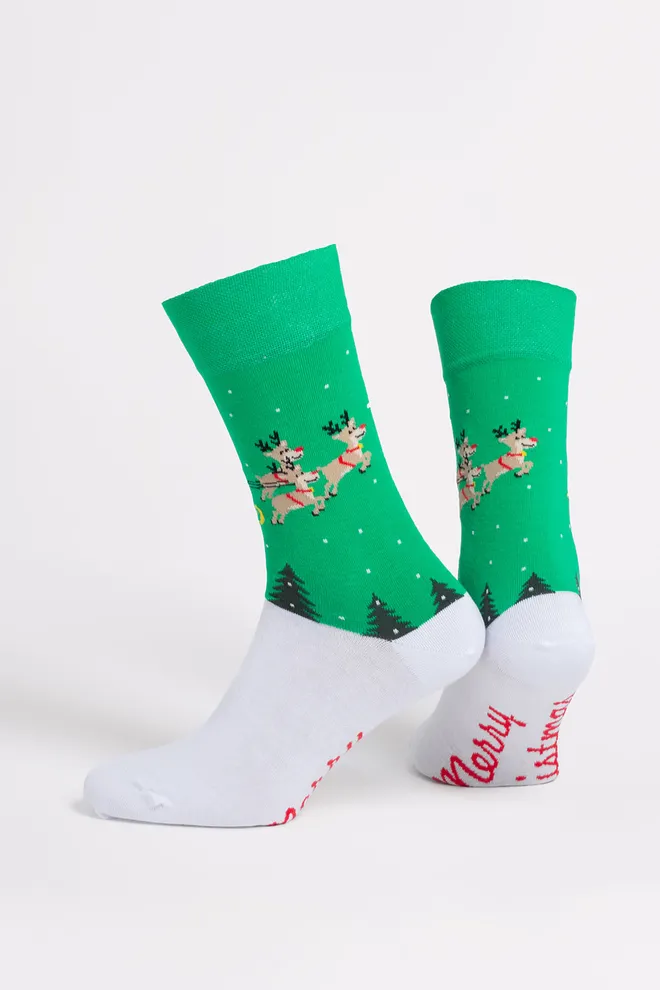 Мужские рождественские носки MS3 NEW YEAR 2606 Giulia (green), зеленый