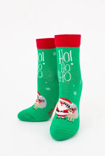 Детские новогодние носки с Санта Клаусом KS3 NEW YEAR 2406 Giulia (island green), зеленый