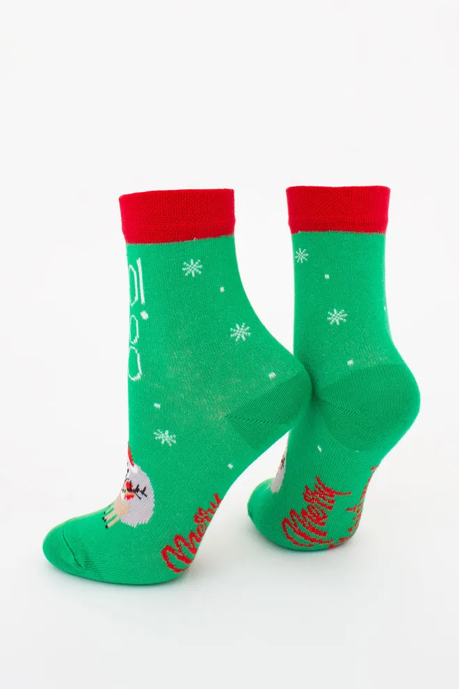 Детские новогодние носки с Санта Клаусом KS3 NEW YEAR 2406 Giulia (island green), зеленый