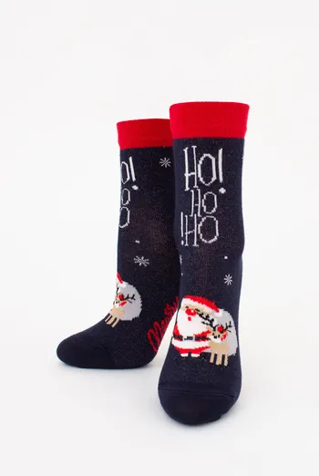 Детские новогодние носки с Санта Клаусом KS3 NEW YEAR 2406 Giulia (navy), синий Детские новогодние носки с Санта Клаусом KS3 NEW YEAR 2406 Giulia (navy), синий