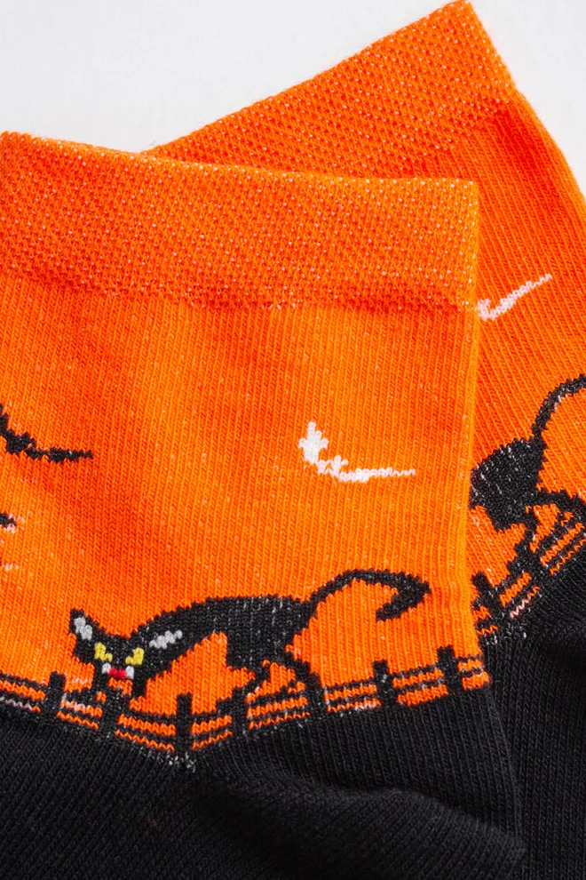 Детские носки с черным котом KS3 HALLOWEEN 2502 Giulia (orange), оранжевый