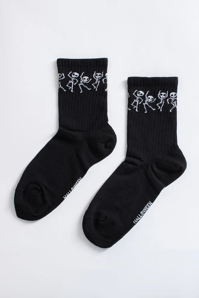 Мужские носки с скелетами MS3 HALLOWEEN STRONG 2502 Giulia (black), черный