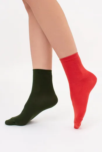 Носки женские классические Ws3 classic Giulia  2 пары (khaki/ceramite), зеленый/оранжевый