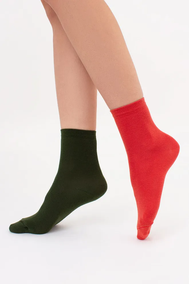 Носки женские классические Ws3 classic Giulia  2 пары (khaki/ceramite), зеленый/оранжевый