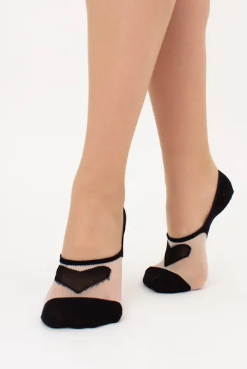 Подследники с прозрачной вставкой и сердечком WF1 CRISTAL 004 Giulia (black), черный