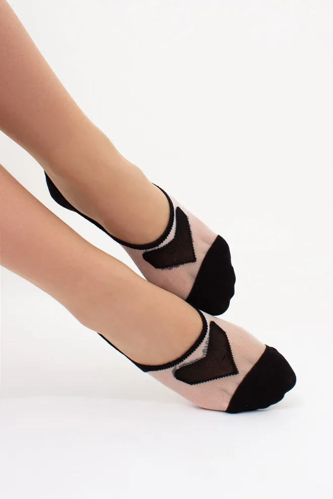 Подследники с прозрачной вставкой и сердечком WF1 CRISTAL 004 Giulia (black), черный