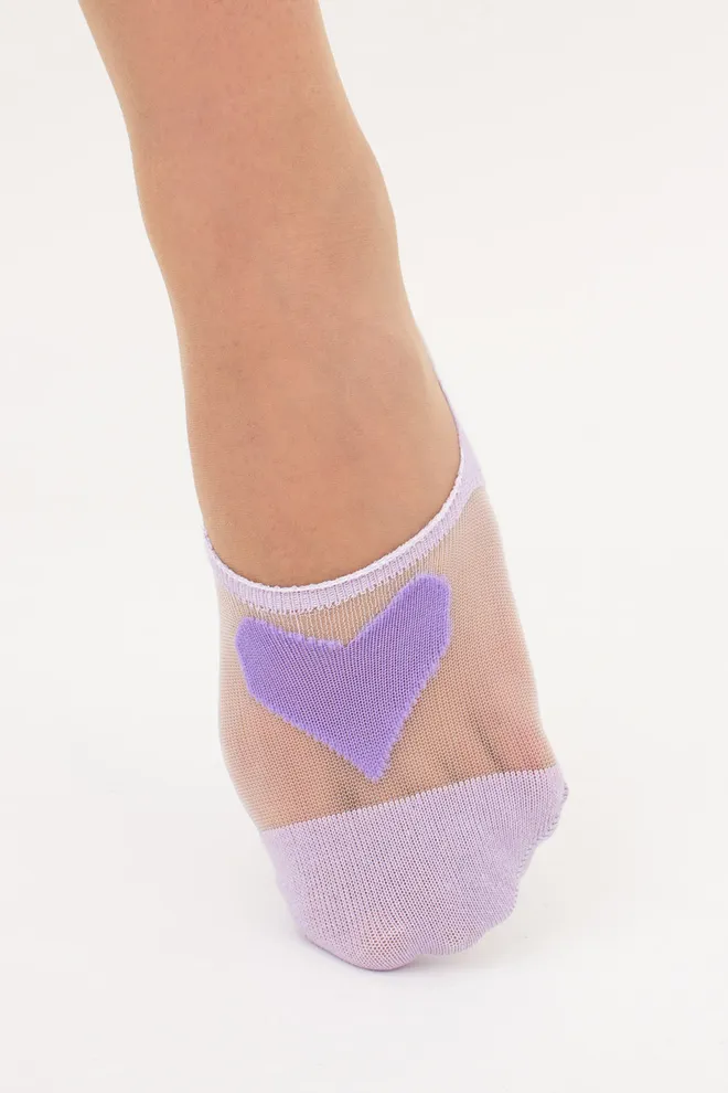 Подследники с прозрачной вставкой и сердечком WF1 CRISTAL 004 Giulia (lilac), фиолетовый