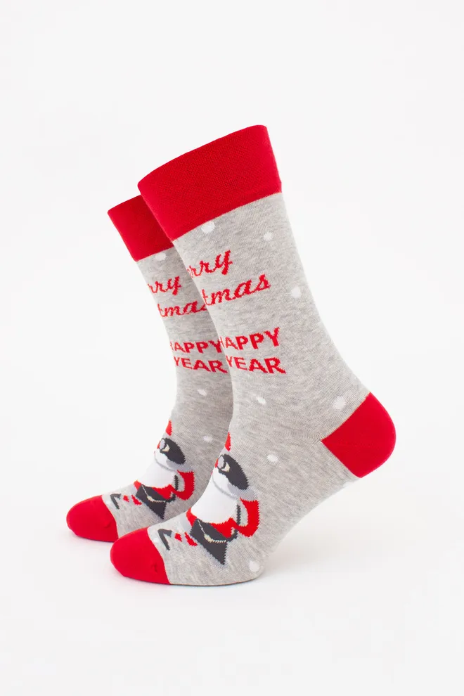 Носки мужские классические новогодние MS3 NEW YEAR (F) 2404 Giulia (silver melange), серый