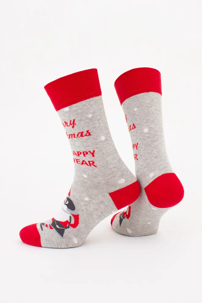 Носки мужские классические новогодние MS3 NEW YEAR (F) 2404 Giulia (silver melange), серый
