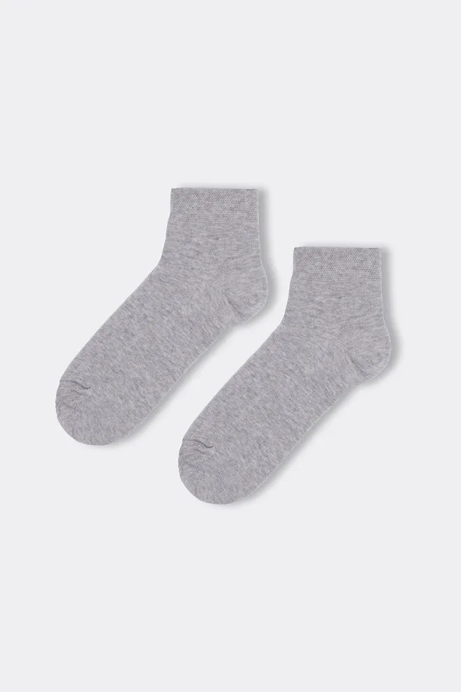 Носки мужские укороченные Ms2 soft premium classic Giulia (light grey melange), серый