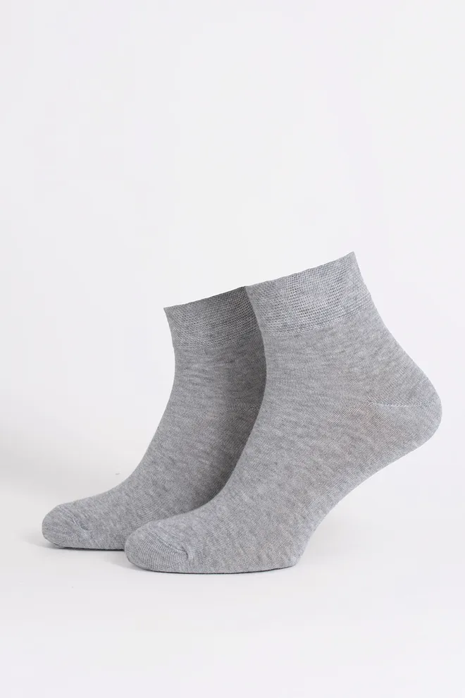 Носки мужские укороченные Ms2 soft premium classic Giulia (light grey melange), серый