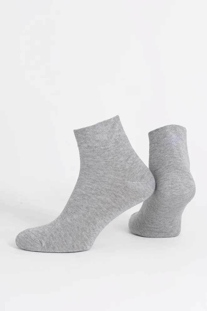 Носки мужские укороченные Ms2 soft premium classic Giulia (light grey melange), серый