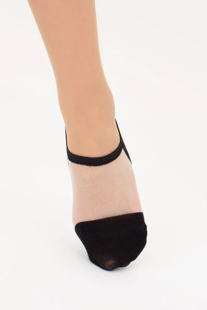 Носки следки с прозрачной вставкой WS0 CRISTAL 001 Giulia (black), черный